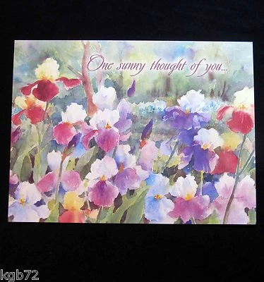 Leanin Tree Easter Greeting Card Watercolor Flowers Multi Color E1 - Image 1 of 2