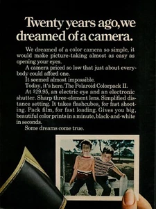 1969 POLAROID Colorpack II Camera Twenty Years Ago Dream Camera Vintage Print Ad - Picture 1 of 8