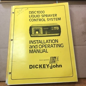 Dickey John DjSC 1000 Liquid Sprayer Service Installation And Operations Manual! - Imagen 1 de 7