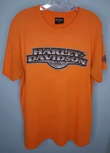 Harley Davidson T Shirt Uomo Large Arancione, Key West, Florida 2018 - Foto 1 di 6