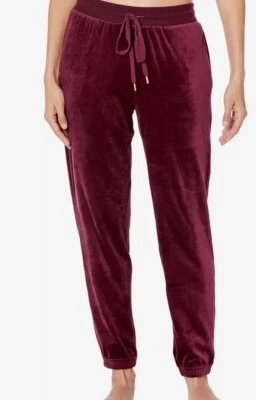 Donna Karan Sleepwear Women’s Size XL Sleep Jogger Velvet Pants in Burgundy - Image 1 of 4