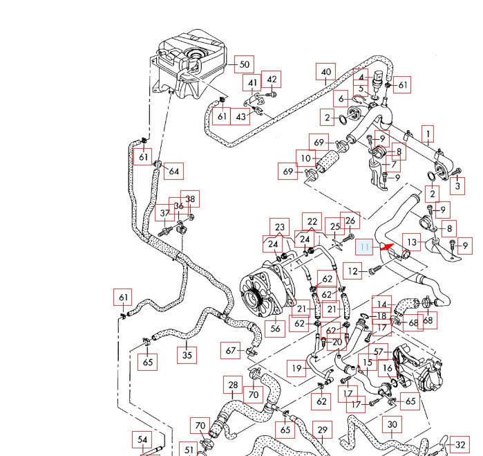 MANGUERA TUBO REFRIGERANTE AGUA LADO DERECHO AUDI R8 42 079121065BH 2015 SIN DEBER 🇺🇸 Foto 1 de 1