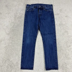J Crew Jeans Mens 34x34 Blue 770 Kaihara Japanese Denim Selvage Button Fly - Picture 1 of 18