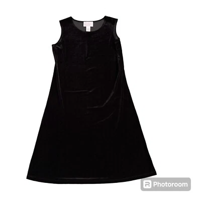 Susan Graver без рукавов черный бархат платье Sz Sm специальный случай - Изображение 1 из 4