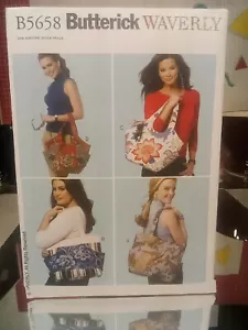 BUTTERICK B5658 WAVERLY TOTES HANDBAGS Sewing Pattern Uncut - Picture 1 of 3