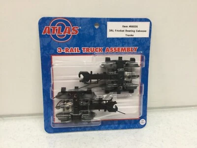 Atlas 1 Pair O Scale 3 Rail Friction Bearing Caboose Trucks #66035 Factory New - Image 1 of 3