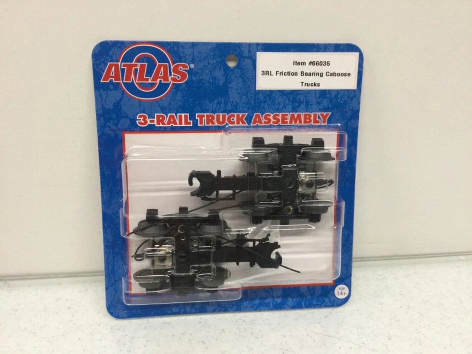Atlas 1 Pair O Scale 3 Rail Friction Bearing Caboose Trucks #66035 Factory New - Image 1 of 3