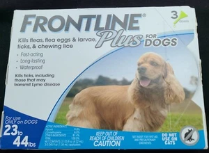FRONTLINE Plus Flea & Tick Treatment for Dogs 23-44Lbs EPA APPROVED 🌟3 DOSES🌟 - Picture 1 of 2