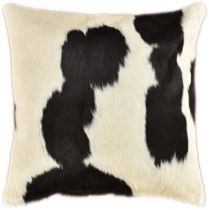 ECHTES KUHFELL KISSEN 50 x 50 cm SCHWARZ WEISS KISSENBEZUG COWHIDE CUSHION COVER - Bild 1 von 2