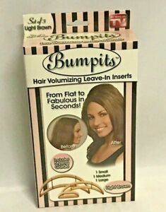 Bumpits Hair Volumizing Leave-In Inserts Set of 3, Light Brown