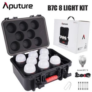 Aputure Accent B7C 8-Light Kit RGBWW Smart Light Bulb 2000K-10000K Charging Case - Picture 1 of 9