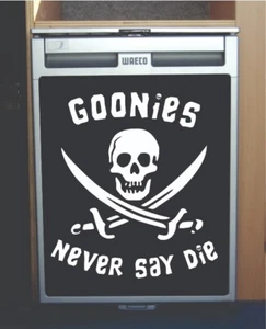 Waeco CRX50 Vinyl Fridge Sticker Wrap Print Goonies Say Never Die - Picture 1 of 2