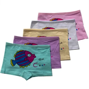 NEW !! 5 Girls Seamless Boxer Short Kids Spandex Underwear Girl Briefs c341 - Picture 1 of 7