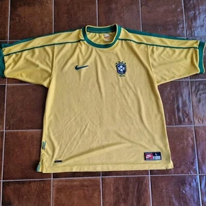 VINTAGE BRASILE 1998 HOME FOOTBALL SHIRT TRIKOT JERSEY NIKE - Picture 1 of 3