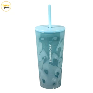 Starbucks Holiday 2024 Icey Blue Mottled Luster 18 Oz Glas Cold Cup Tumbler NEU - Bild 1 von 1