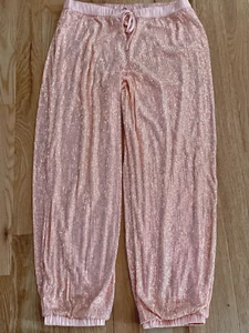 Neu mit Etikett Victoria's Secret PINK Damen-Jogginghose Pailletten Glitzer Kordelzug - Gr. L - Bild 1 von 7