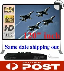 Ultra Portable Projector Screen & Stand 120" with Carry Bag for Indoor/Outdoor - Picture 1 of 10