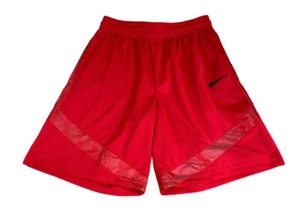 Pantalones cortos de baloncesto para hombre Nike Red Dri Fit talla L cintura elástica atléticos 9" entrepierna - Imagen 1 de 7