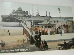 Vintage 1909 Victoria Pier Blackpool England Pferd & Kutsche Wagen Postkarte P15 - Bild 1 von 7