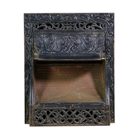 Antique Victorian Black Cast Iron 30.25 in. Fireplace Insert Cover