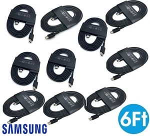 10x Original Samsung EP-DW767JBE Galaxy S24 S23 S22 S21 USB-C 6FT Charge Cable - Picture 1 of 3