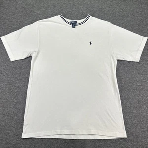 Poni Polo Ralph Lauren Vintage Para Hombre XL (20) Blanco Malla Tejido Cuello Redondo - Imagen 1 de 16