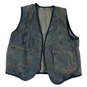 VTG Denim Vest Size Large Made Out Of Silver Tab Jeans READ - Picture 1 of 6
