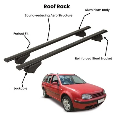 2 Pcs Black Cross Bars for  VOLKSWAGEN GOLF HB 5D 1998-2003 Foto 1 de 4