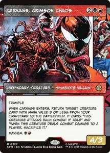 FOIL Borderless CARNAGE, CRIMSON CHAOS mtg NM Marvel's Spider-Man 1 Rare PANEL - Bild 1 von 1