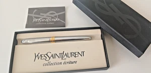 Yves Saint Laurent Collection Schrift Füllfederhalter Chrom und Gold - Bild 1 von 8