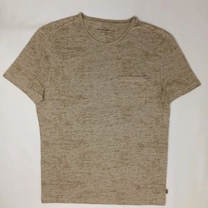 JOHN VARVATOS Mens Med Oat Tan Short Sleeve Shirt Crew Neck Marble Washed Tshirt - Picture 1 of 16