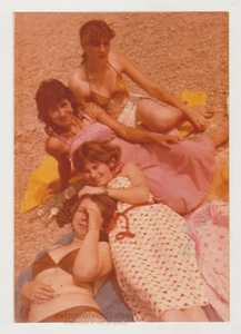 Four Pretty Attractive Young Women Beach Bikini Swimsuit Females Snapshot Photo - Picture 1 of 1