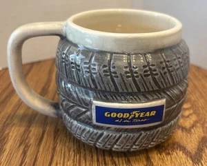 Vtg Goodyear Tire Ceramic Coffee Mug Eagle Aquatred Rubber Base Made In USA - Picture 1 of 7