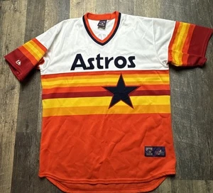 Vtg Majestic Nolan Ryan 1986 Houston Astros Rainbow Cooperstown Jersey Size XL - Picture 1 of 12