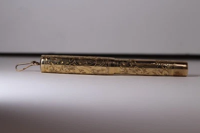 Pluma Waterman de Colección Rara Llena de Oro Grabado Floral 0552-1/2V SIN Iniciales Eng. Foto 1 de 4