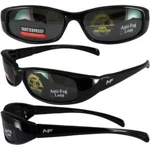 NEW MF BAD ATTITUDE MOTORCYCLE SUNGLASSES BLACK FRAMES SMOKE LENS - Picture 1 of 3
