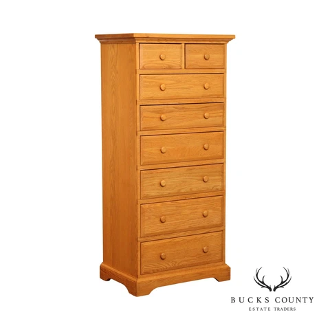 Hunt Country Furniture Traditional Oak Tall Chest of Drawers Cover