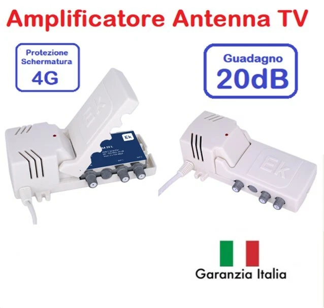 AMPLIFICATORE ANTENNA TV SEGNALE TV DIGITALE TERRESTRE DI LINEA INTERNO 4 USCITE - Immagine 1 di 1