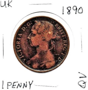 UK Great Britain 1 penny 1890 Queen Victoria as pictured - Picture 1 of 6