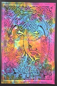 Tapestry Cotton Wall Hanging Home Decor Celtic Tree Cotton Printed Poster 40x30 - Picture 1 of 5