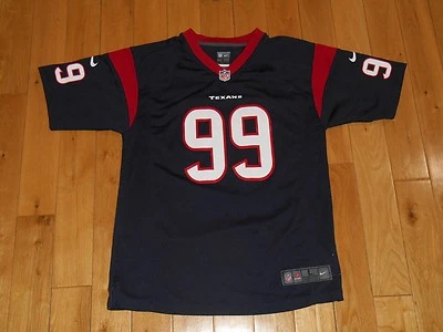 耐克 On Field J.J. WATT 海军休斯顿德州 #99 青年 NFL 球队复制品球衣 Lg — 第 1/4 张图片