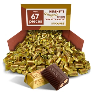 Nuggets Special Dark Chocolate with Almond - 1.5 Pounds Approx 67 Pieces - Bulk - Picture 1 of 1