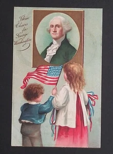 International Art Pub Co Three Cheers for Washington Embossed Postcard c1910s - Picture 1 of 4