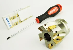 10x SECO Fräsplatten XOEX120408R-M07,F40M + 1x Messerkopf XO1204-D40-A16-Z05H - Bild 1 von 1