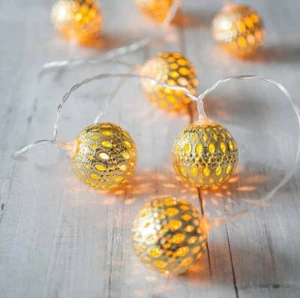 30 LED String Lights Indoor, Bedroom 10.49Ft Moroccan Battery - Picture 1 of 7