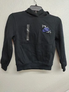 Nike Kid's Sportswear Fleece Hoodie FD3184-010 Black-Size Small - Picture 1 of 3