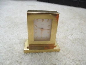 VTG Carriage clock heavy Swiss made retailed by Spaulding w/Alarm working fine - Picture 1 of 7