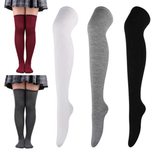 Womens Cable Extra Long Boot Socks Over Knee Thigh High School Girls Stocking‹ - Picture 1 of 19