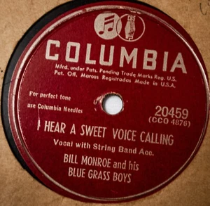 Bill Monroe Country 78 I Hear A Sweet Voice Calling bw Little Cabin Home on Hill - Picture 1 of 6