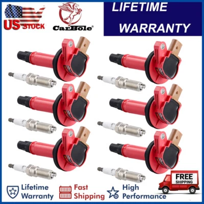 Conjunto de 6 bobinas de ignição e velas de ignição para 2011-2018 Ford F150 Explorer UF646 e SP-534 - Imagem 1 de 4